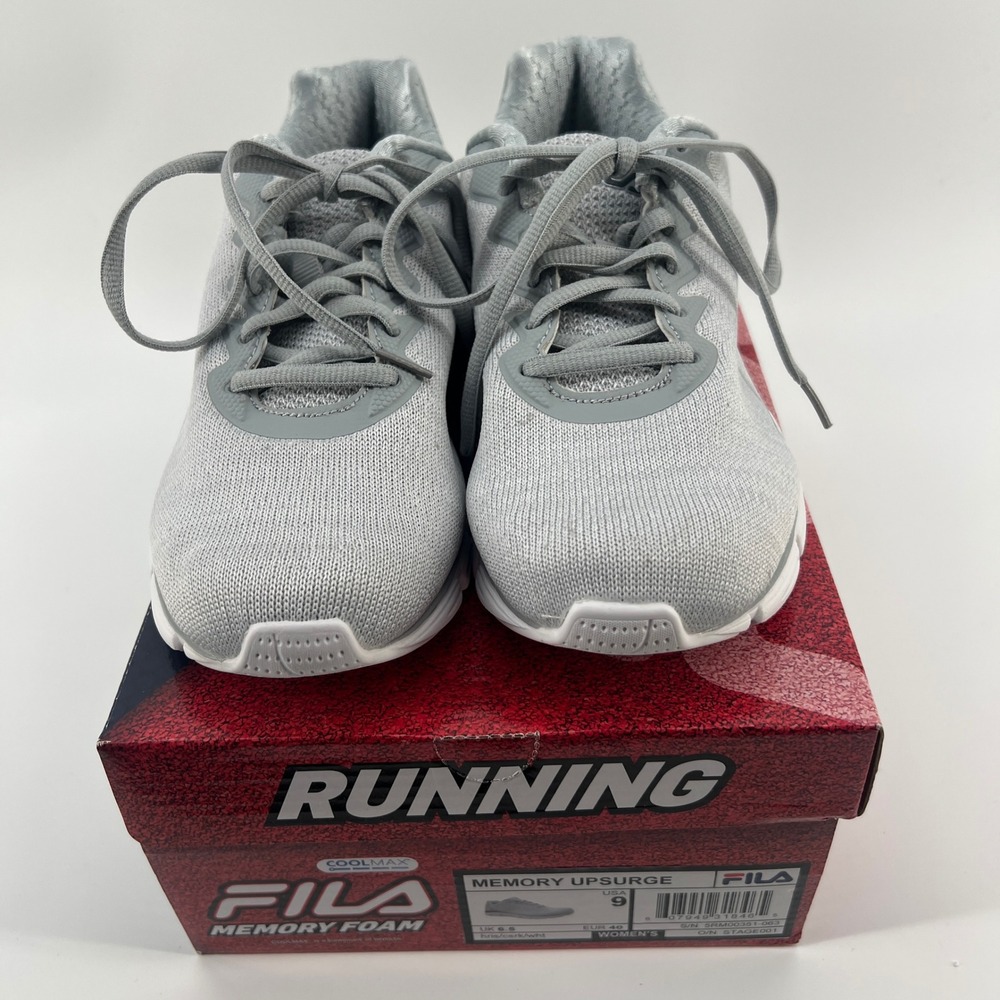 FILA Memory Upsurge Womens Running‎ Shoes Grey White 5RM00351-063 Size 9